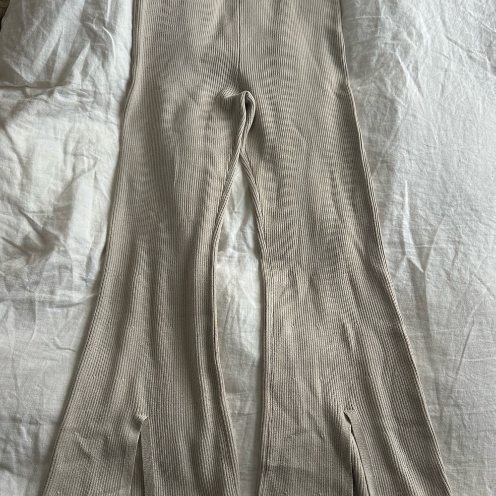 Abercrombie & Fitch Beige Flare Pants
